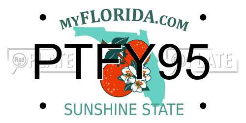 PTFY95 Florida License Plate