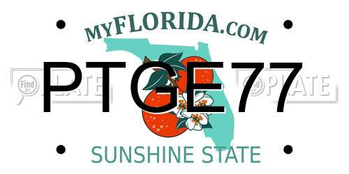 PTGE77 Florida License Plate
