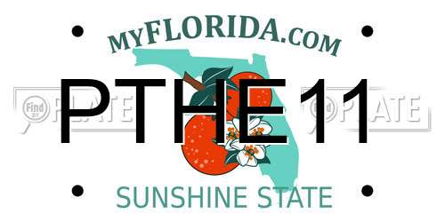 PTHE11 Florida License Plate