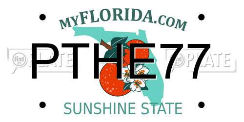 PTHE77 Florida License Plate