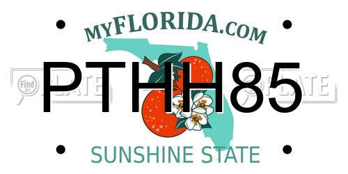 PTHH85 Florida License Plate
