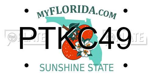 PTKC49 Florida License Plate