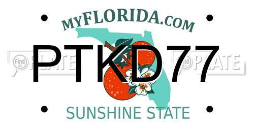 PTKD77 Florida License Plate