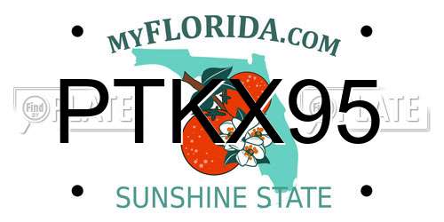PTKX95 Florida License Plate