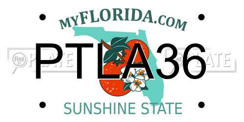 PTLA36 Florida License Plate