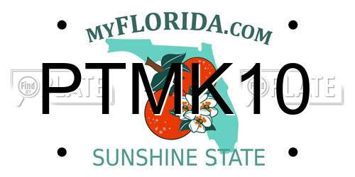 PTMK10 Florida License Plate