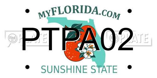 PTPA02 Florida License Plate