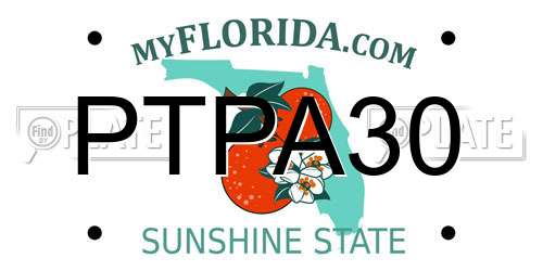 PTPA30 Florida License Plate
