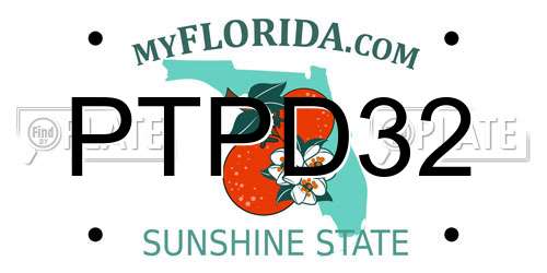 PTPD32 Florida License Plate