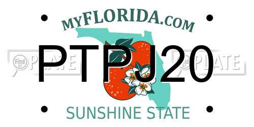 PTPJ20 Florida License Plate