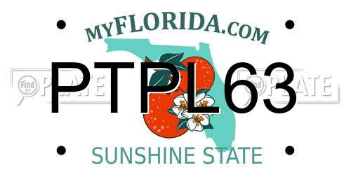 PTPL63 Florida License Plate