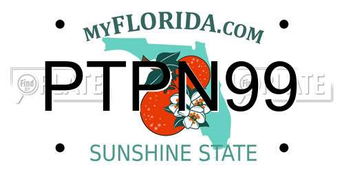 PTPN99 Florida License Plate
