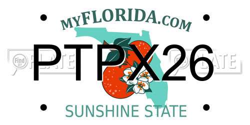 PTPX26 Florida License Plate