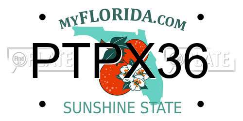 PTPX36 Florida License Plate