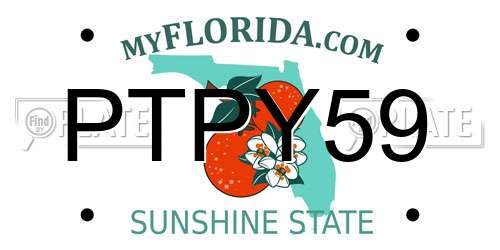PTPY59 Florida License Plate