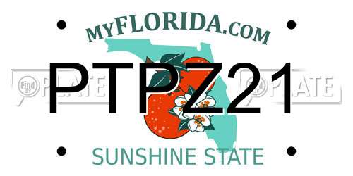 PTPZ21 Florida License Plate