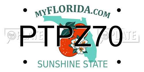 PTPZ70 Florida License Plate