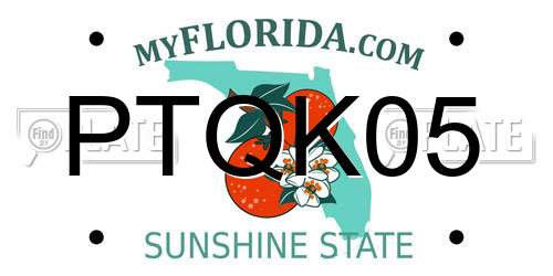 PTQK05 Florida License Plate