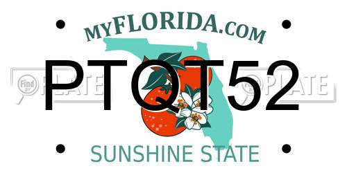 PTQT52 Florida License Plate
