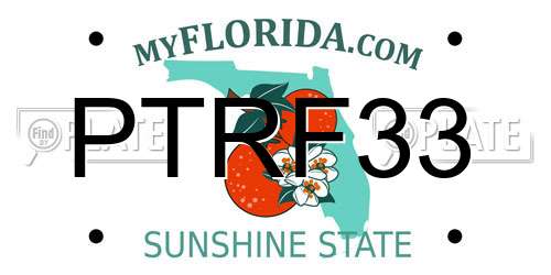PTRF33 Florida License Plate