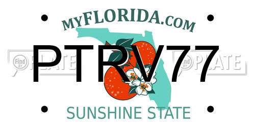 PTRV77 Florida License Plate