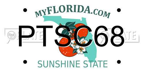 PTSC68 Florida License Plate