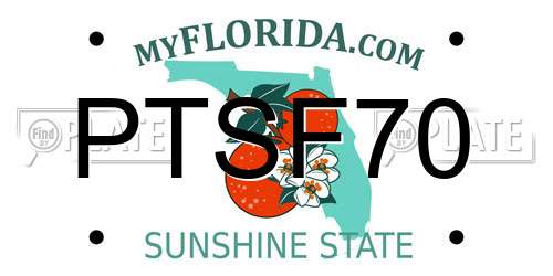 PTSF70 Florida License Plate