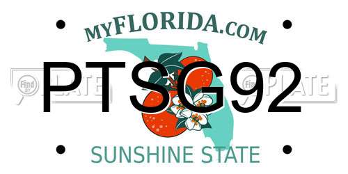 PTSG92 Florida License Plate