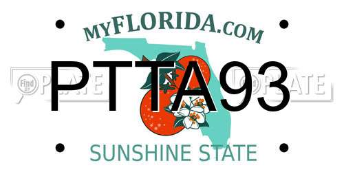 PTTA93 Florida License Plate