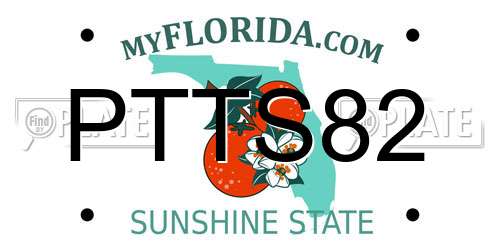 PTTS82 Florida License Plate