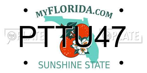 PTTU47 Florida License Plate