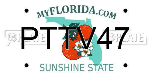 PTTV47 Florida License Plate