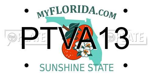 PTVA13 Florida License Plate