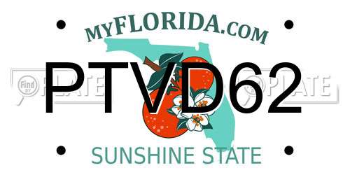 PTVD62 Florida License Plate