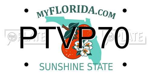 PTVP70 Florida License Plate