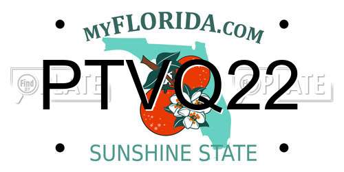 PTVQ22 Florida License Plate