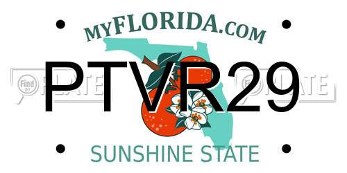 PTVR29 Florida License Plate