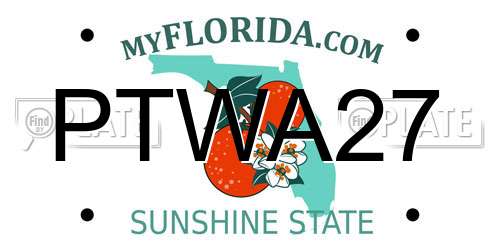 PTWA27 Florida License Plate
