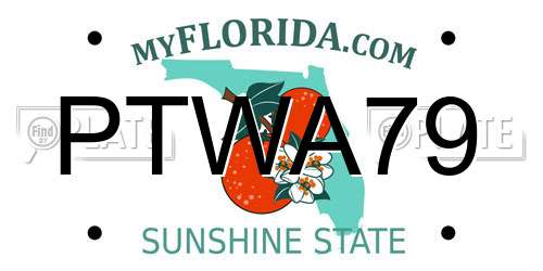 PTWA79 Florida License Plate