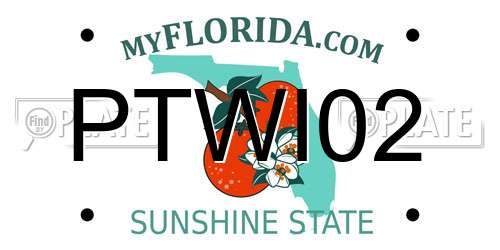PTWI02 Florida License Plate