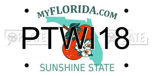 PTWI18 Florida License Plate