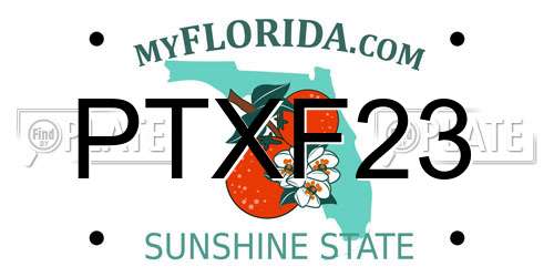 PTXF23 Florida License Plate