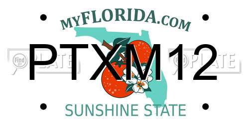 PTXM12 Florida License Plate
