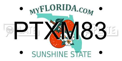 PTXM83 Florida License Plate