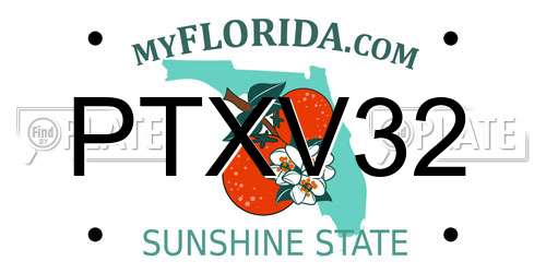 PTXV32 Florida License Plate