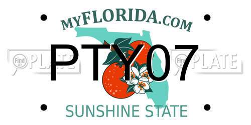 PTY07 Florida License Plate