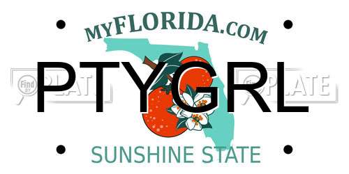 PTYGRL Florida License Plate