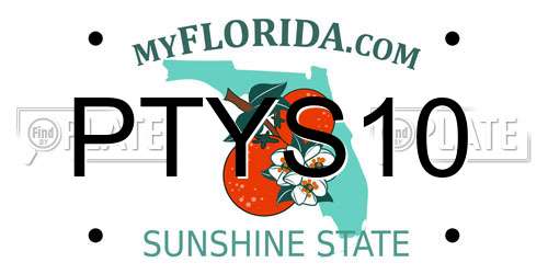 PTYS10 Florida License Plate
