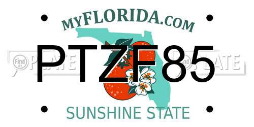 PTZF85 Florida License Plate