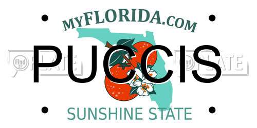PUCCIS Florida License Plate